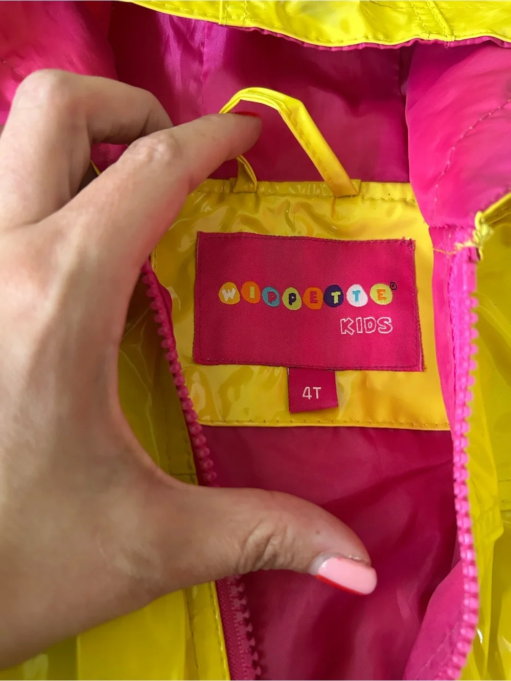 Y2K yellow girls rain jacket 4T